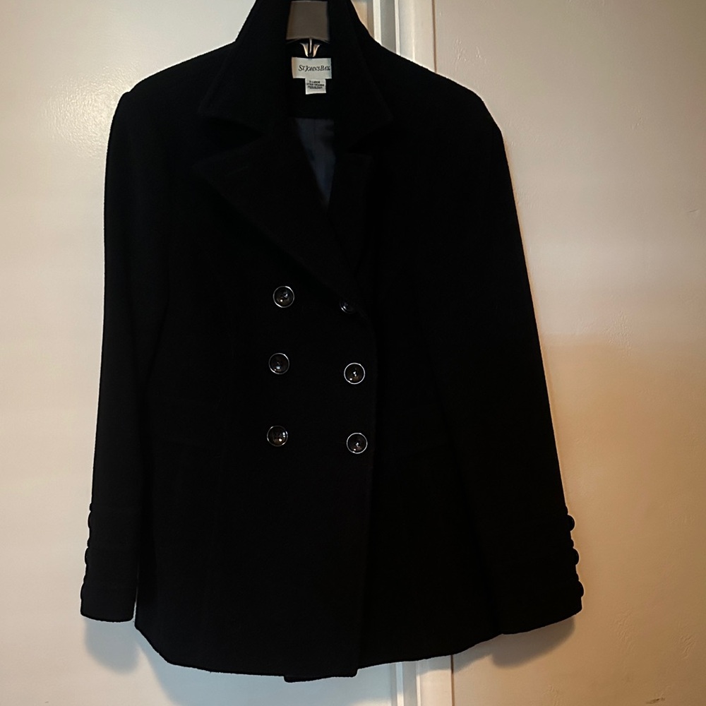 St. John's Bay Classic Black Peacoat